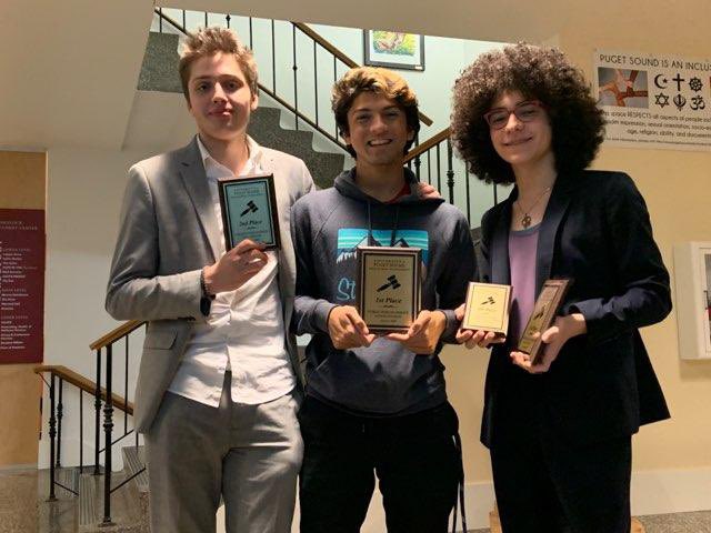 SAASSpeech's tweet image. SAAS Debate had a great weekend at the University of Puget Sound! William Le placed 4th in Congress, Aliyah Lee and Noah Brown were champions in Junior Lincoln Douglas and Dylan Breslin took second in Varsity Lincoln Douglas, earning a bid to the national Tournament of Champions!