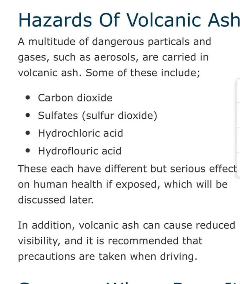 MayamangJeff's tweet photo. PLEASE READ

PEOPLE LIVING NEAR TAAL VOLCANO AND ARE EXPERIENCING RAINING OF ASH AND STONE PLEASE DONT TRY TOUCHING IT AND WEAR MASKS. The ash could mainly expose you to poisonous compounds such as CO2, sulfates, HCl and/or HF. PLEASE READ MORE BEFORE TOUCHING!
  
Stay safe! https://t.co/NEEoVnVeuN