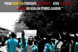 PersFE's tweet photo. Pihak BEM FEB Tanggapi Krisis atau Cacat, “Kritikan adalah Pembelajaran.” https://t.co/DTm7qG8Vrz https://t.co/Mwg0EsHrdf