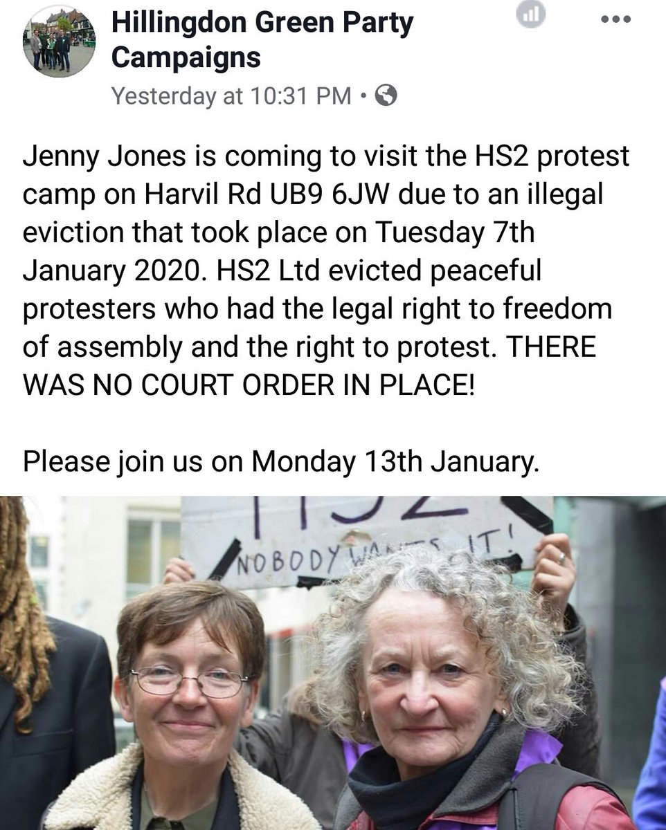 NetsNot's tweet photo. Join @GreenJennyJones @TheGreenParty at #Harvil tomorrow with #SarahGreen @saveColneValley https://t.co/rl9h38Sma5 Jenny has always supported the anti #HS2 campaign & was the first #GreenParty Baroness in the #HouseOfLords https://t.co/RPWaqUEXCL