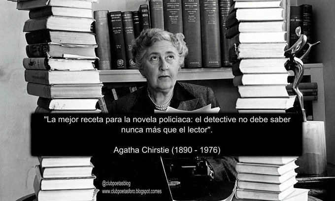 Clubpoetasblog's tweet photo. #TalDiaComoHoy de 1890 nacía la gran dama del misterio, la intriga y el suspense, Agatha Christie. Se considerá la novelista con más libros vendidos de todos los tiempos, solo por detrás de William Shakespeare y la Biblia. Además de ser la autora más, en al menos  a 103 idiomas. https://t.co/RY33ZObffF