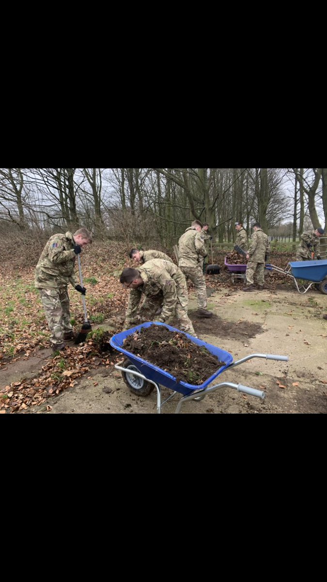 RAF_NCACITC's tweet photo. NCACITC 282 on their first working weekend helping out at RAFC Cranwell Saddle Club. The cadets were involved with resurfacing roads, clearing stables and general cleaning. Well done to everyone involved! https://t.co/RHYCN1Zi1t
