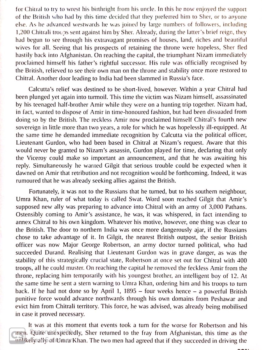 A brutal dynastic struggle for the throne of Chitral led to the alliance of one candidate with a neighboring Pashtun warlord. They beseiged the British garrison, hoping to drive the British out.