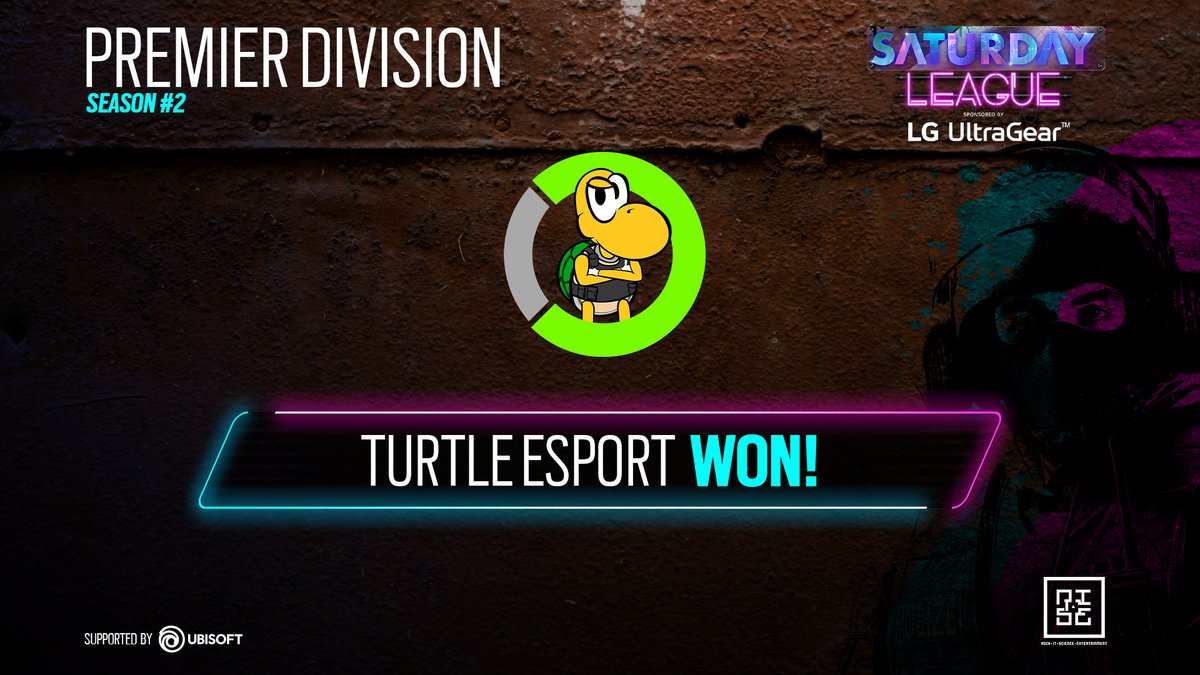 Die Relegation ist durch✅
Mit einem starken 2:1 setzen sich <a href="/Turtle_eSport/">Turtle eSport 🐢</a> gegen <a href="/SimpleGamingR6/">Simple Gaming</a> durch!
Damit halten sie ihren den Slot in der Premier Division.
Am 18.1. geht's dann weiter mit den PlayOffs.

Somit einen tollen Sonntag für euch!
Euer #R6SaturdayLeague Team