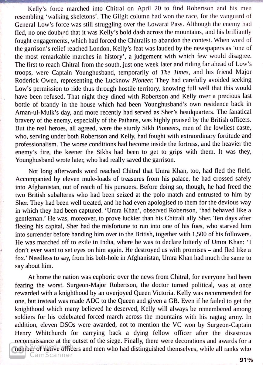 The British marched an army through 12000 foot mountain passes & relieved the garrison. Not liking the risk of another warlord in the mountains attacking India & inviting foreign intervention through the passes, the British decided to occupy Chitral.