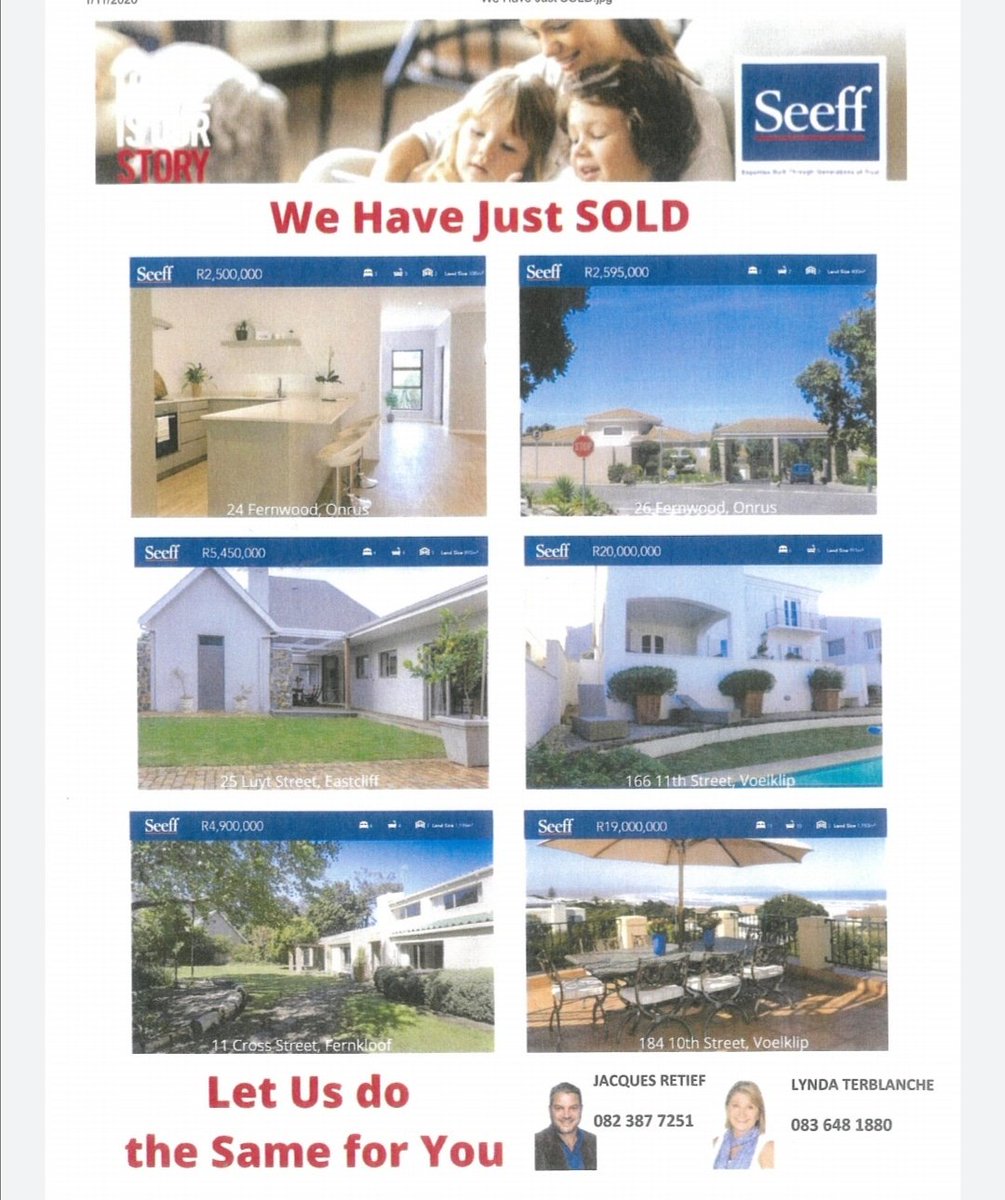 SeeffVoelklip's tweet photo. Six properties in the past 5 months. The market is turning. #seeff #hermanusproperties #propertypractitioner #SellMyHouseFast #seller https://t.co/maq2zB3Kqk