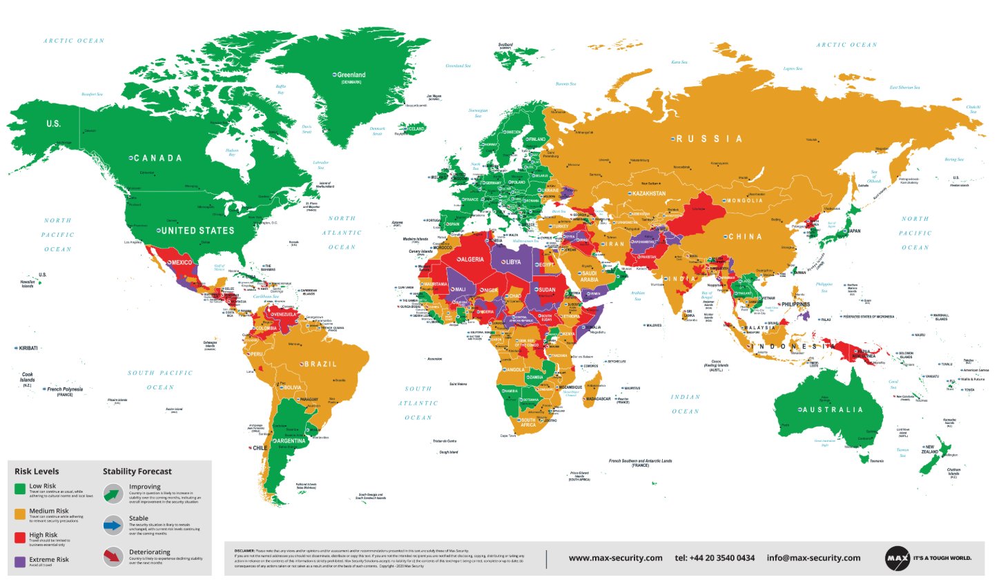 Global Risk Map 2020 Max Security On Twitter: "Our Updated Global Travel Risk Map For 2020 Is  Now Available! Download It Now! Https://T.co/Jhdqjo23U5 #Travel #Safety  #Security #Journeymanagement Https://T.co/5E6Yisg8Jl" / Twitter
