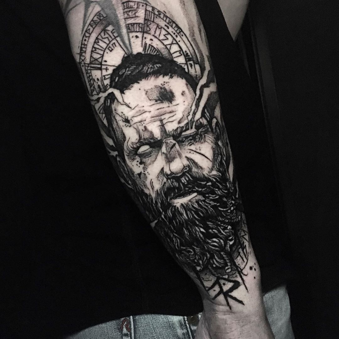 Tattoo uploaded by John Kingston • Norse mythology #thor #nordic #norse  #signofawe #celtic #longboat #vikings #blackandwhite #sleeve #outerarm  #lightning • Tattoodo