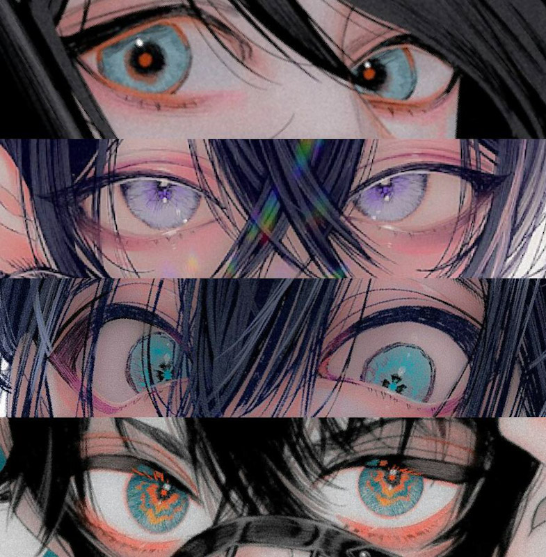 eye focus looking at viewer solo black hair 1boy male focus close-up  illustration images