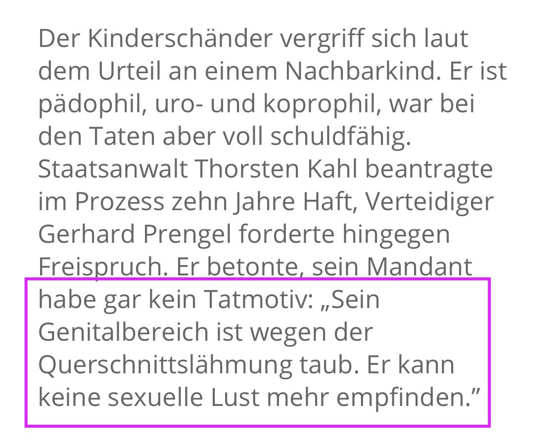 Rollstuhlfahrer können ja keine Triebtäter sein. 

Quelle: behindert-barrierefrei.de/sex_mit_nachba…