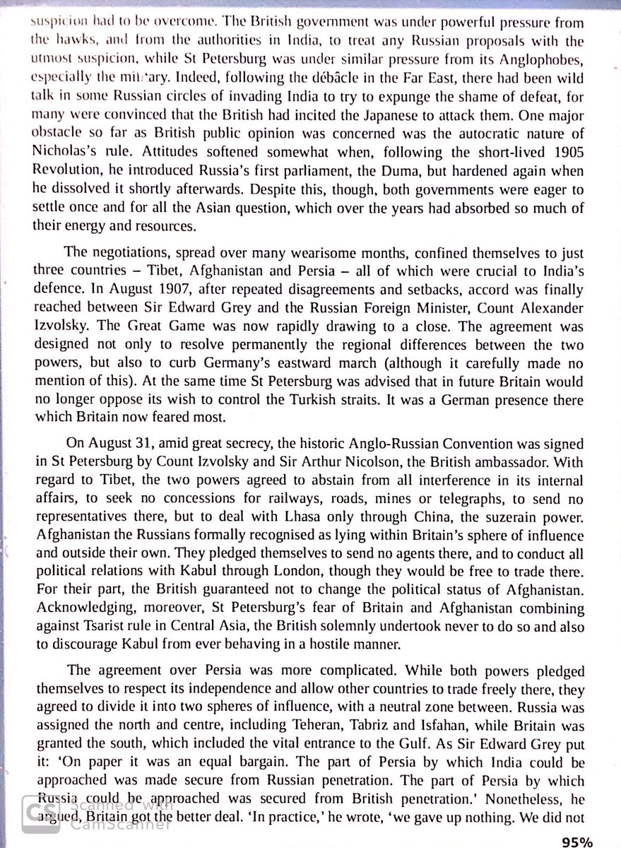 British stormed Lhasa, only to find no sign of Russians. British withdrew. Faced with a rising Germany, Britain & Russia concluded the Great Game in 1907 with Anglo-Russian Agreement.