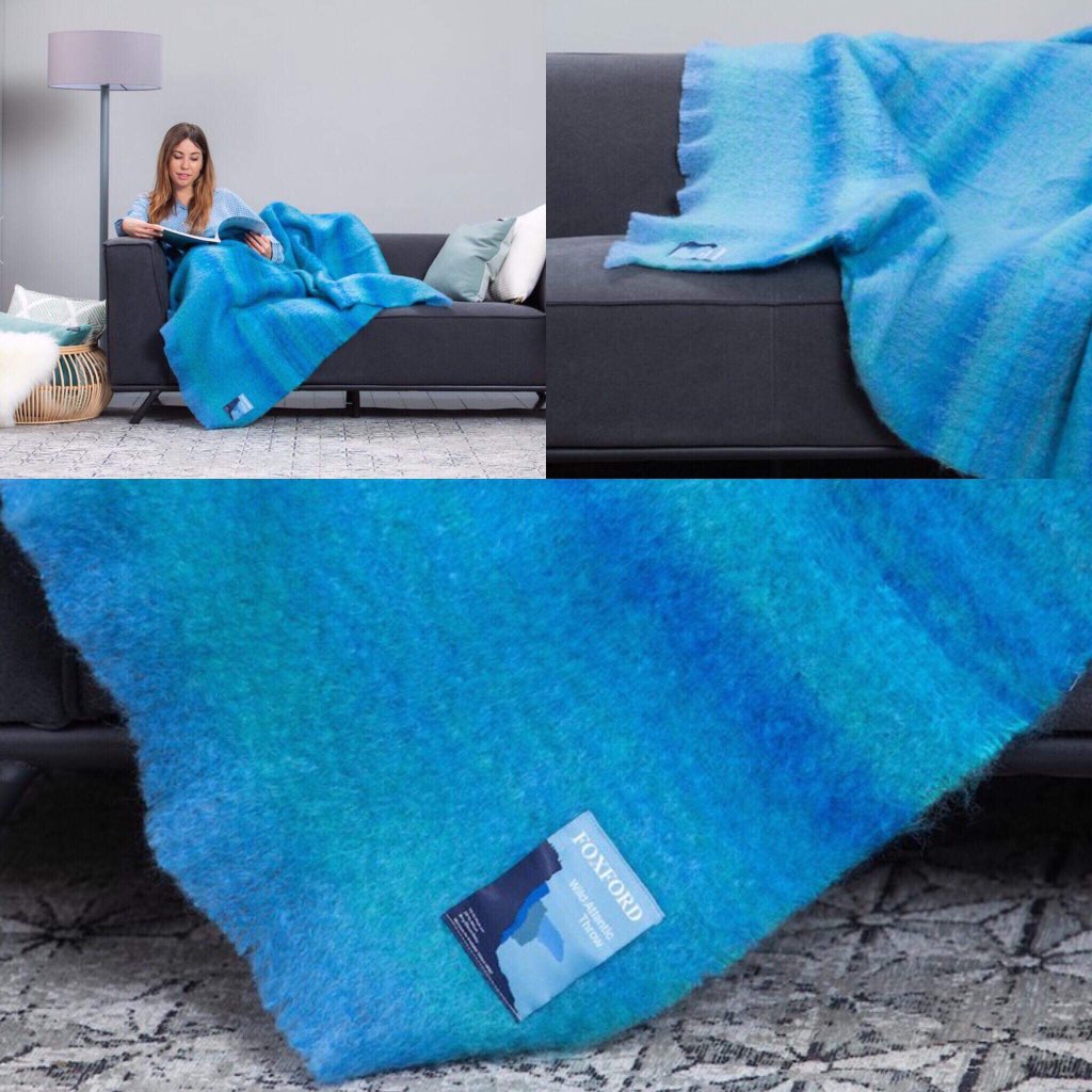 lucyscottage's tweet photo. No need to feel cold this January if you wrap up in this luxurious Mohair throw by @foxfordwoollenmills - named after wild Atlantic way and woven in Ireland #irishdesign #cosythrows #interiors https://t.co/hQwn4qXNPC