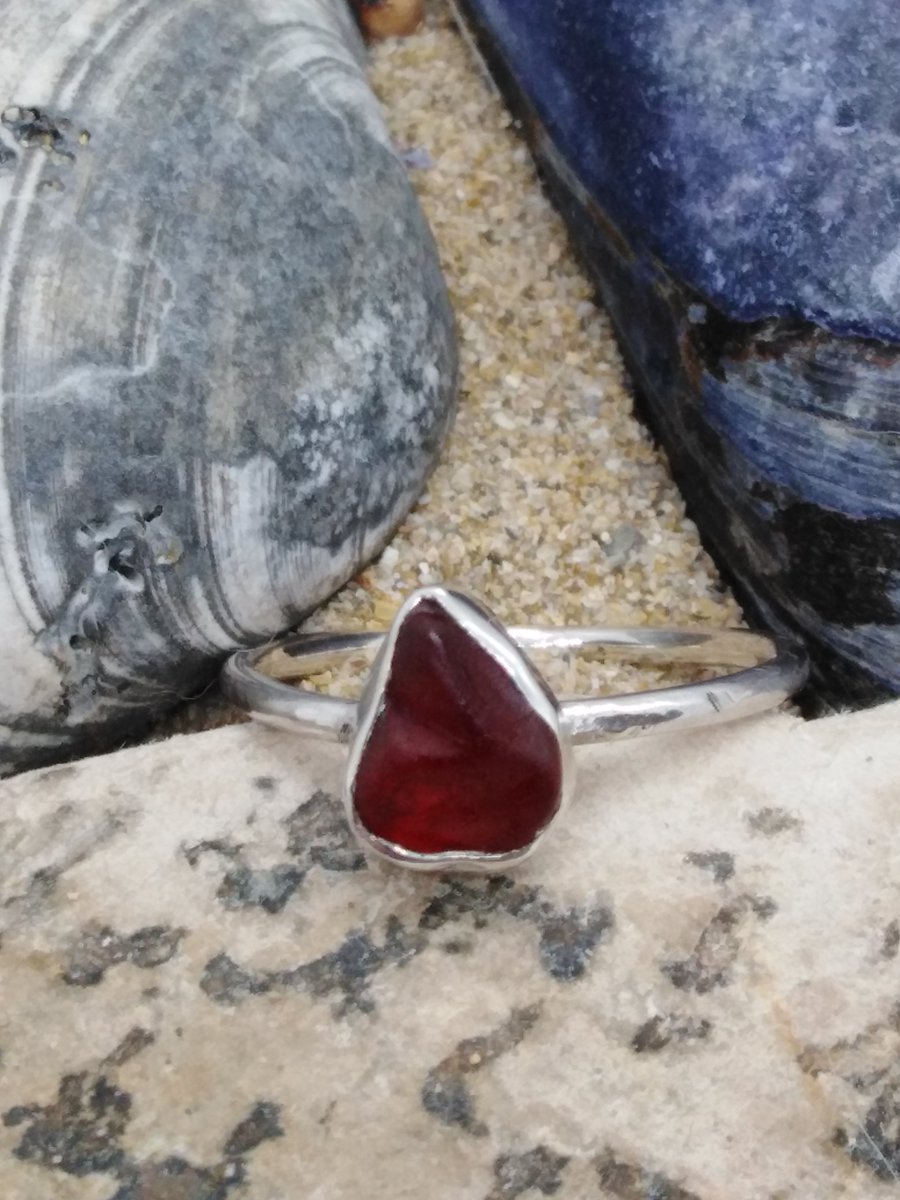 Red Sea glass from The Roseland peninsula. #Redseaglass  actually has #gold in it. This special piece of #cornwall will be #hallmarked for its new owner. Proper #sterlingsilver #alittlebitofcornwall #cornishseaglass #cornishtreasure #goldinit #madeincornwall