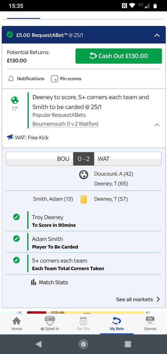 BTLWWHUFC's tweet photo. @redhammer8 Thanks Geo, wouldn't have put this on unless I'd seen your tip on Smith booking 😀 https://t.co/DsLsJObZFu