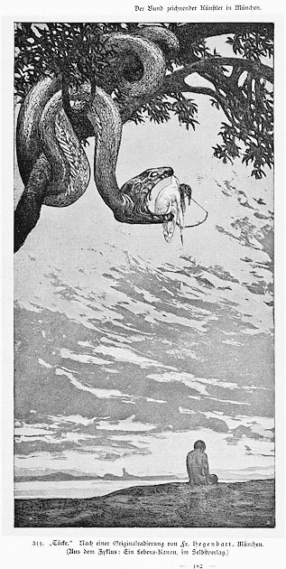 2. Fritz Hegenbart"The woman aiming an arrow from inside a serpent’s jaws represents Malice"