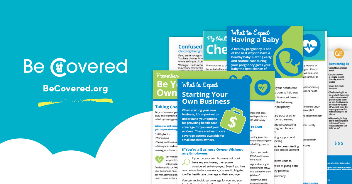 BeCovered's tweet photo. Be Covered can help you access health insurance and understand the benefits of being covered by a #healthcare plan. Check out informational brochures, fact sheets, and checklists on health care coverage at https://t.co/VEg70y6Buc https://t.co/Di32dfRO6C