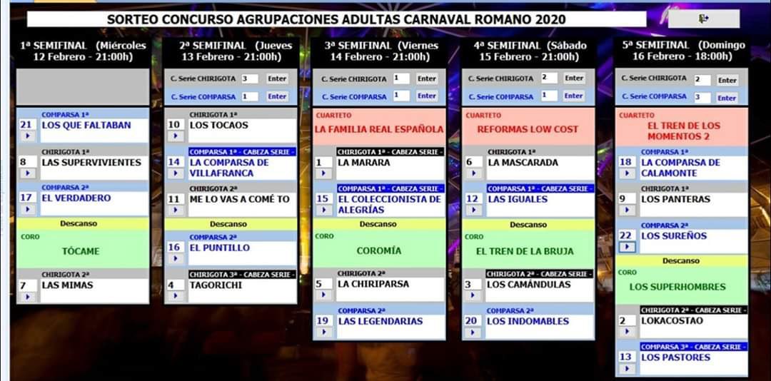 Pues ya tenemos dia de actuación!!el viernes 14 estaremos sobre las tablas del palacio del congreso compartiendo con #lafamiliarealespañola <a href="/lamarara/">Chirigota La Marara</a>  <a href="/Colecc_alegrias/">Colecc de Alegrías</a> <a href="/ElCorodeMerida/">ElCorodeMérida</a> #laslegendarias.Mucha suerte a todas!!🎭🎭