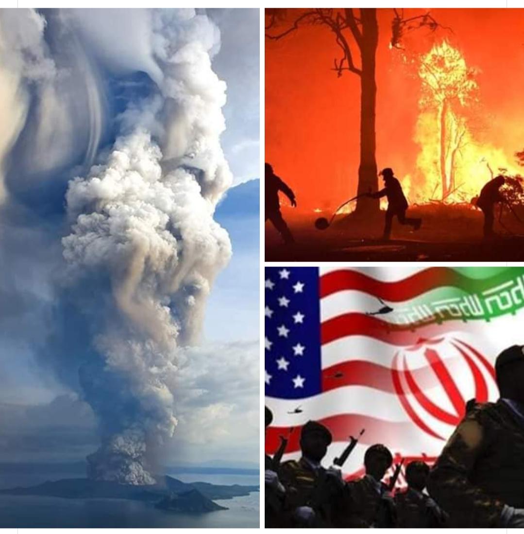 mnzthegreat's tweet photo. Hindi talaga ako naniniwala sa ganito but itong Taal eruption, Australia  wildfire and Iran-USA war happening at the same time is a little creepy.

Let's just always be ready and pray. https://t.co/Fw22RXPNlB