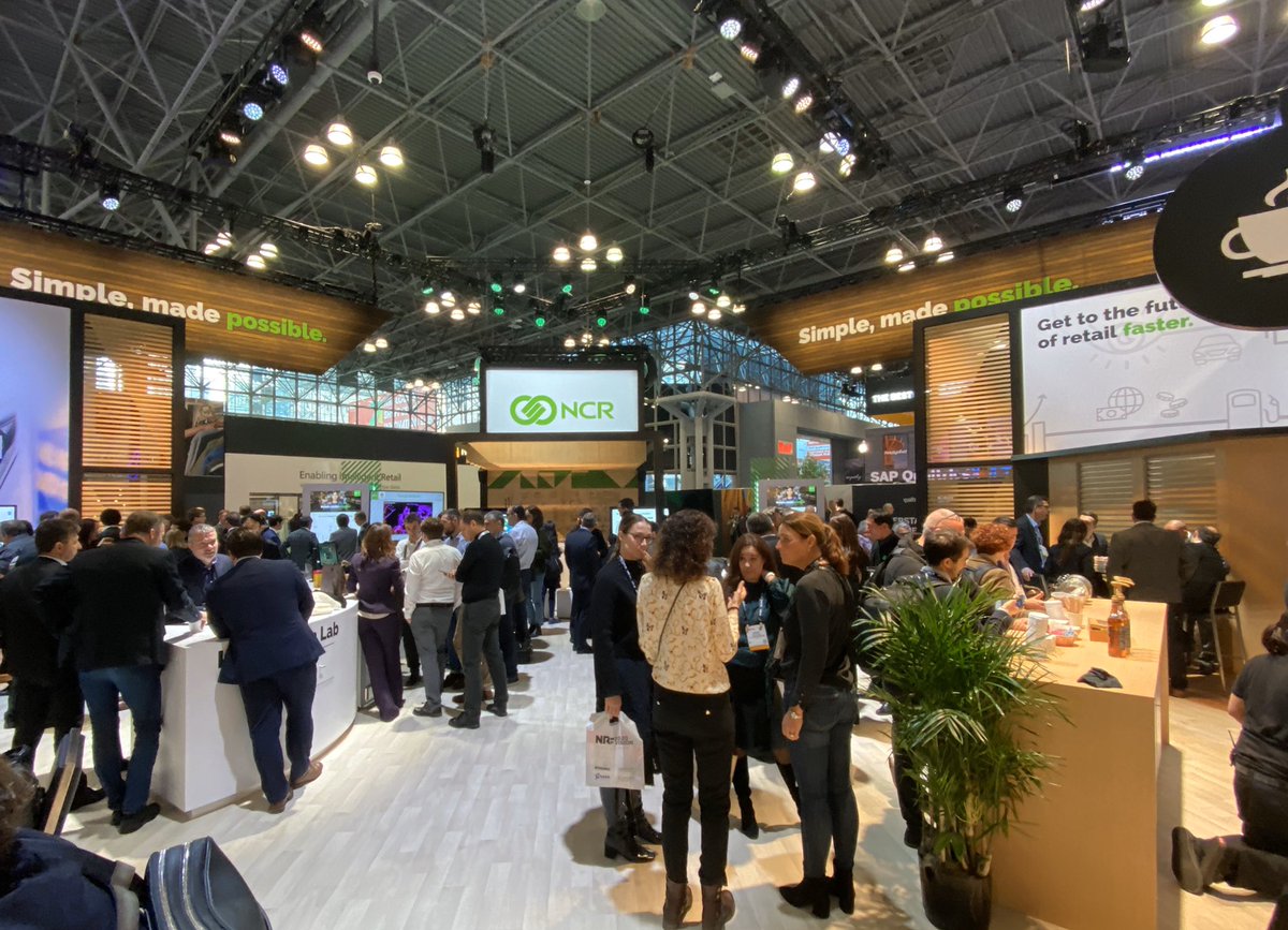 RBRDataServices's tweet image. Busy @NCRCorporation booth at #NRF2020 showcasing #simplemadepossible #retailautomation #selfcheckout #AI #innovation #robotics