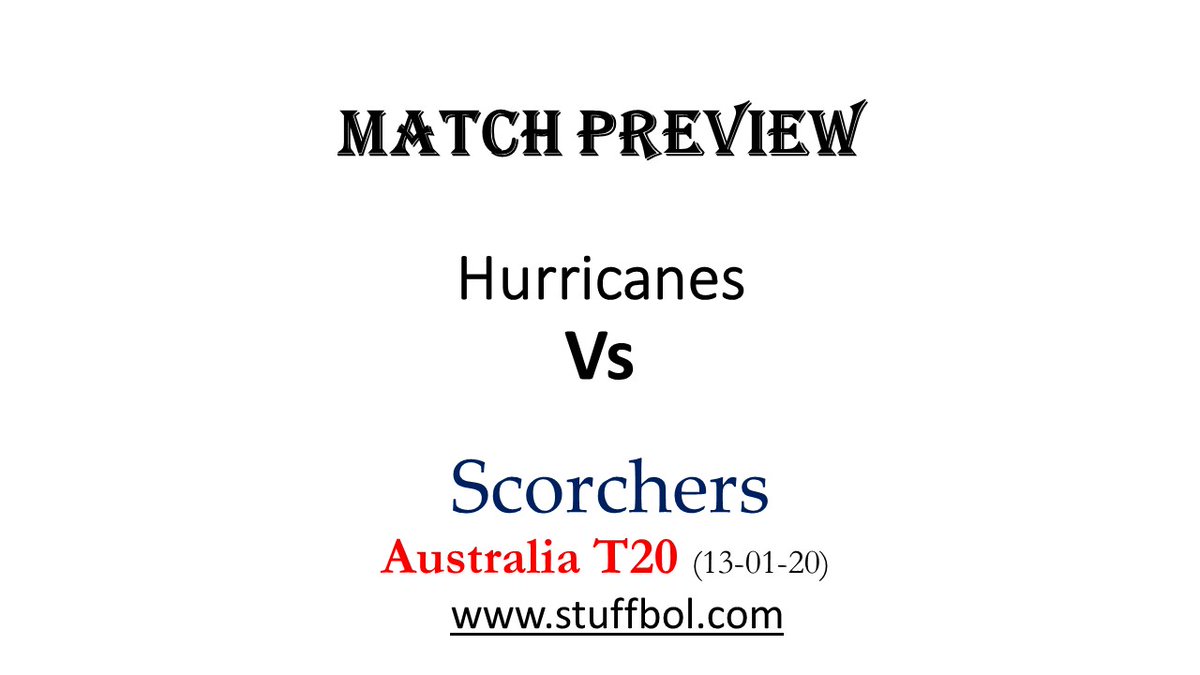 StuffBol's tweet photo. Click the link here --> https://t.co/gO6tN4jfkU <--
For Match Preview of Hobart Hurricanes Vs Perth Scorchers
#BBL09 #BBL #HurricanesVScorchers #HHvPS #HHvsPS #PSvHH #PSvsHH #ScorchersVHurricanes https://t.co/omxl3owbQ5