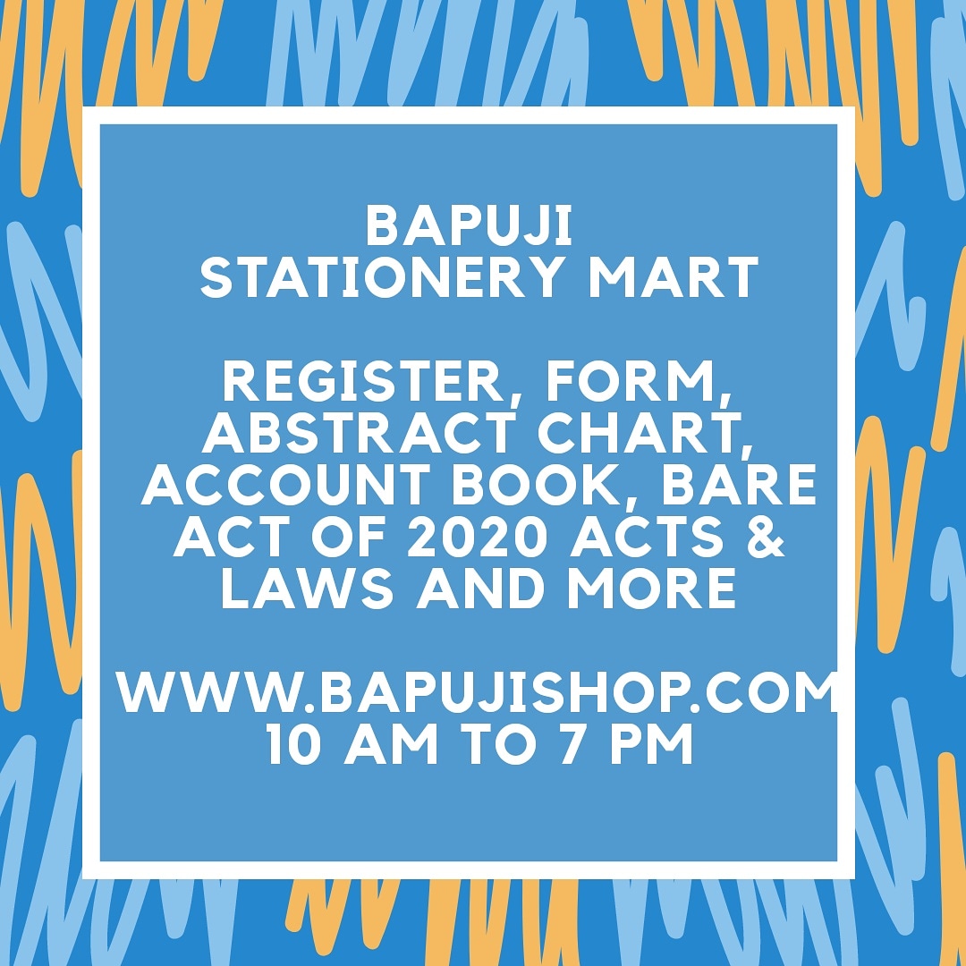 r_shanta's tweet image. Get Register, Form, Abstract Chart, Account book, Bare Act of 2020 Acts &amp;amp; Laws and more
10 AM To 7 Pm | Sunday Closed
#motorlogbook
#servicebook
#cooperativehousingsocietybyelaws
#statutorybooks