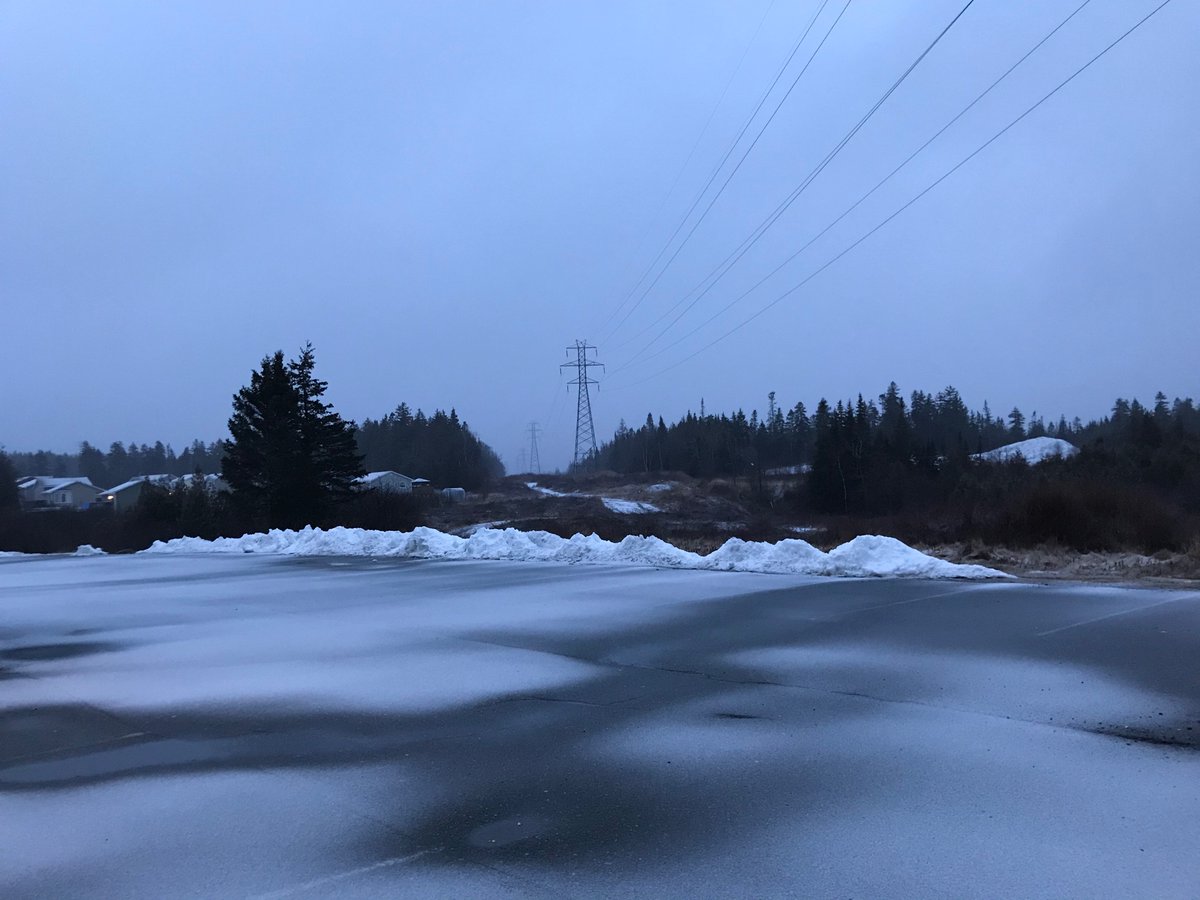 saintjohnpolice's tweet photo. Combination of snow and freezing rain has started. Roads are greasy and temperature is starting to fall. 

Be safe and use caution. https://t.co/EiYqPYomw5