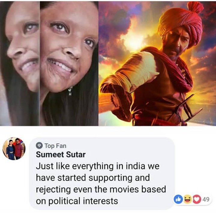 adipurush_ram's tweet photo. #राष्ट्रीय_युवा_उत्सव @deepikapadukone @BJP4India @INCIndia
Just like everything in India we have started Supporting and rejecting even the movies based on political interests #BjpMuktBharat #AskPMR #boycottbollywood #DeepikaBoycottDebate https://t.co/ZhwBhUYAhV