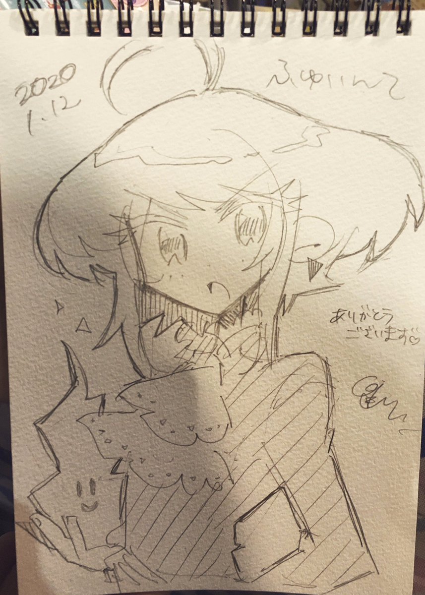 描かせてもらったスケブ🦑! 