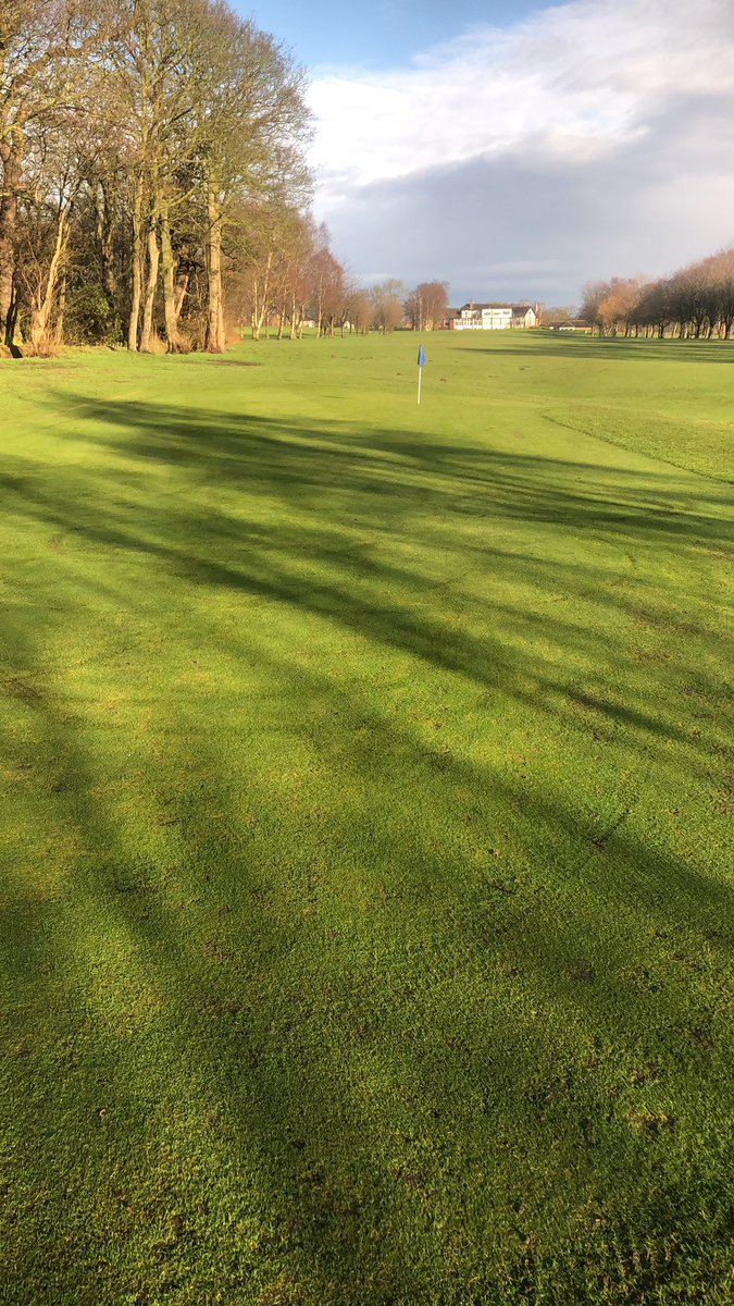 Signs of damage on the first green yet again caused by the illegal riding of motorcycles... thankfully still playable.