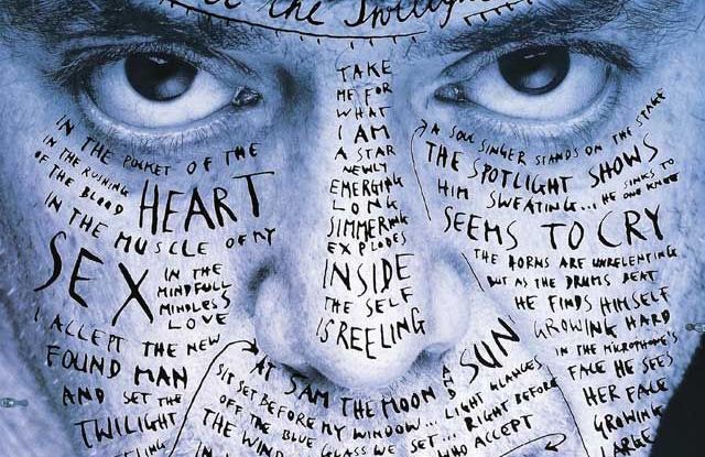 DesignApplause's tweet photo. lou reed ‘set the twilight reeling’ stefan sagmeister 1996 #roughfonts #fontsunday @DesignMuseum #Sagmeister was influenced by middle eastern artist shirin neshat. She uses arabic to write on hands and feet https://t.co/G4VovvcQMS