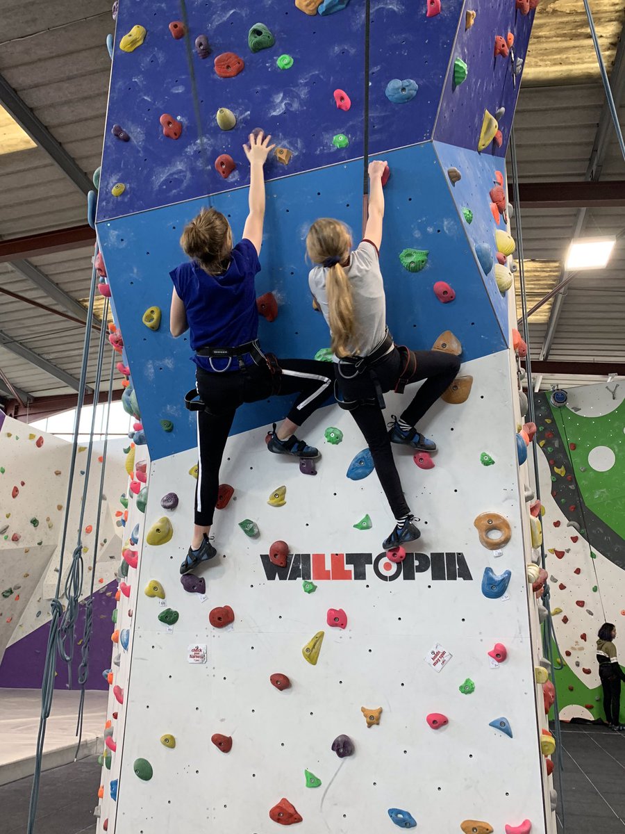 StSwithunsBoard's tweet photo. Out first climbing session, first traversing the bouldering wall then clipping on to the autobelays to practice silent feet and walking up the wall. Looking forward to next week! #iloveboarding #stswithunssport #indoorclimbing https://t.co/XGvizcUNze