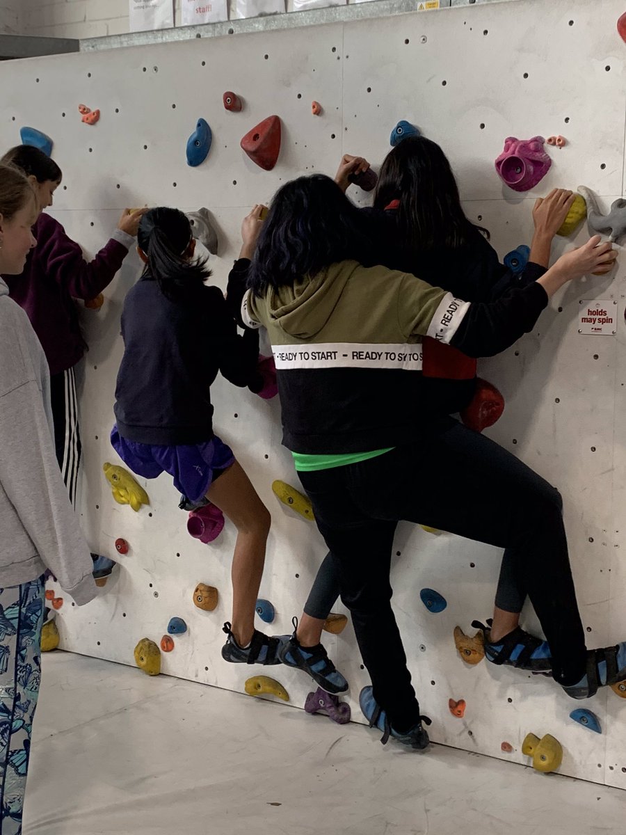 Out first climbing session, first traversing the bouldering wall then clipping on to the autobelays to practice silent feet and walking up the wall. Looking forward to next week! #iloveboarding #stswithunssport #indoorclimbing
