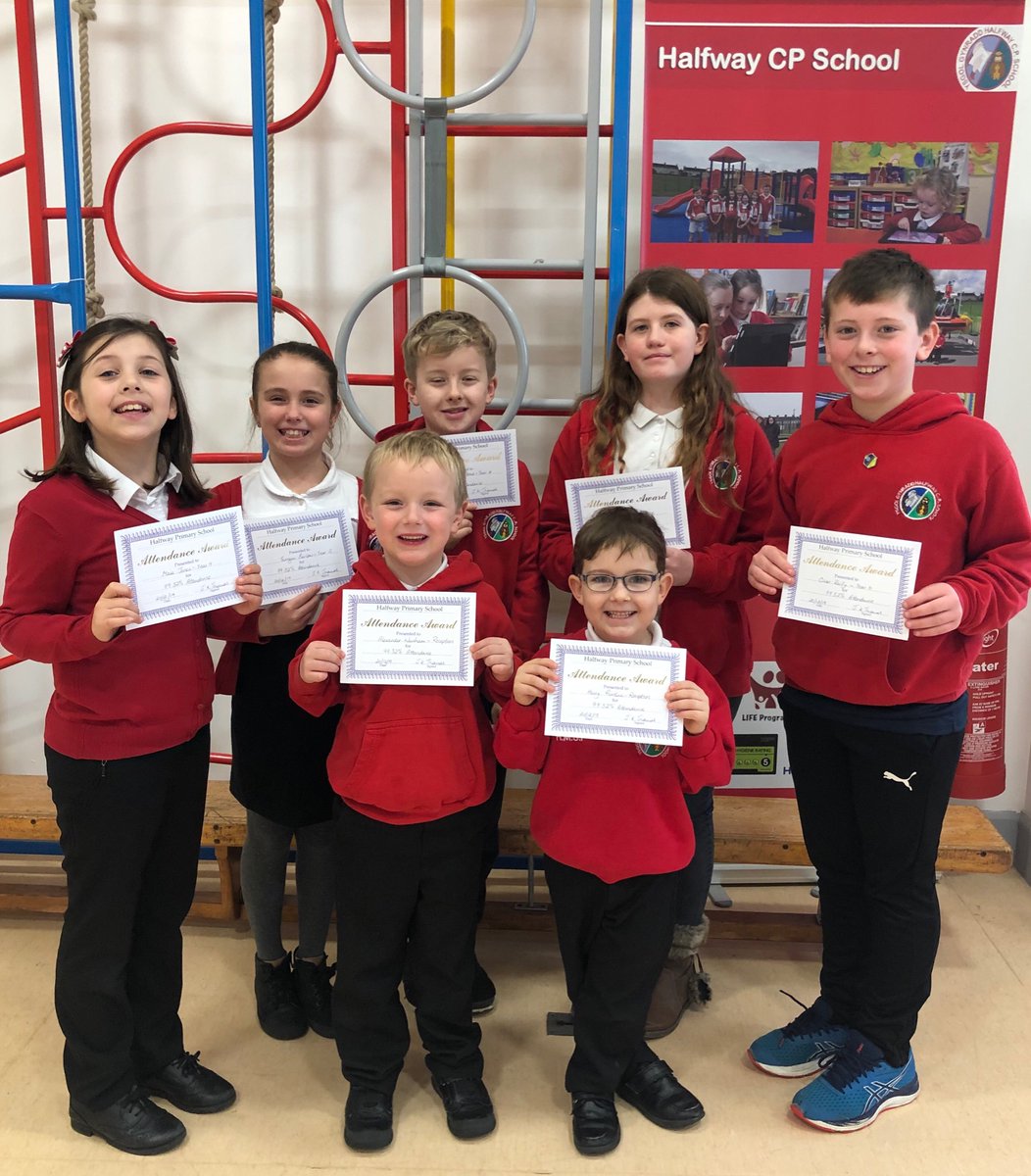 YsgolHalfway's tweet photo. 👏🏼👏🏼A wonderful celebration assembly, 99% attendance certificates, 100% certificates and prizes and our weekly 100% cinema voucher winner, alongside our weekly attendance class winners - @HalfwayYearTwo Well done to all 👏🏼👏🏼 https://t.co/322WMPj6OX