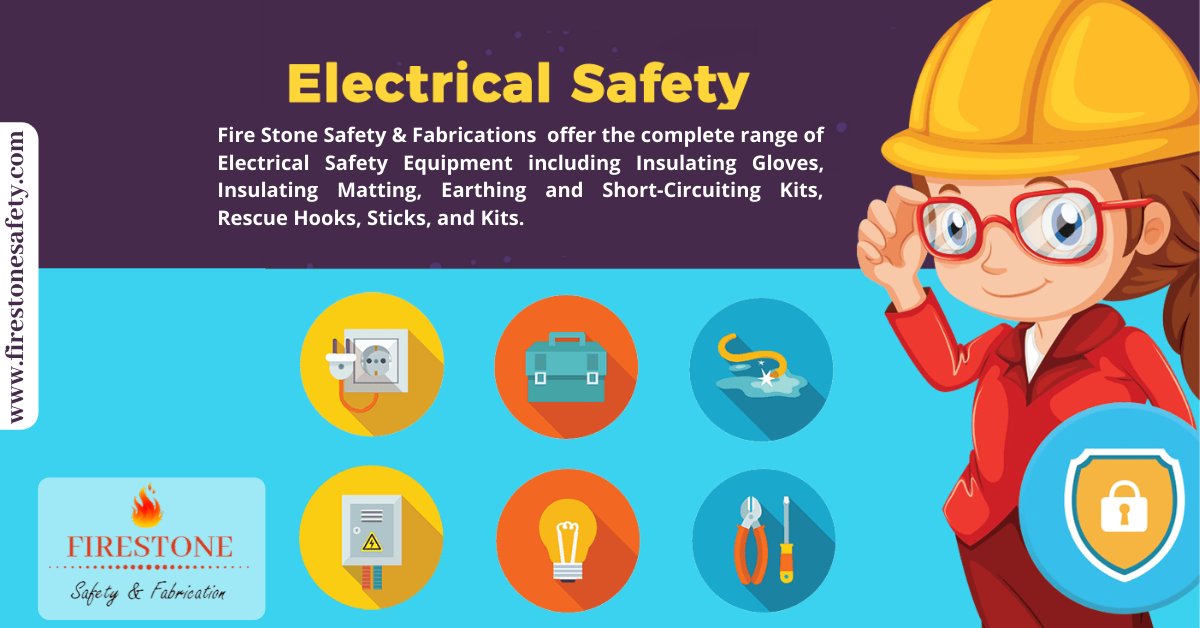 SafetyFirestone's tweet photo. Fire Stone Safety &amp; Fabrications  offer the complete range of Electrical Safety Equipment including Insulating Gloves, Insulating Matting, Earthing and Short-Circuiting Kits, Rescue Hooks, Sticks, and Kits.

https://t.co/1ICLop8o2S

#firestone #firestonesafety #electricalsafety https://t.co/IS2IjbXziB