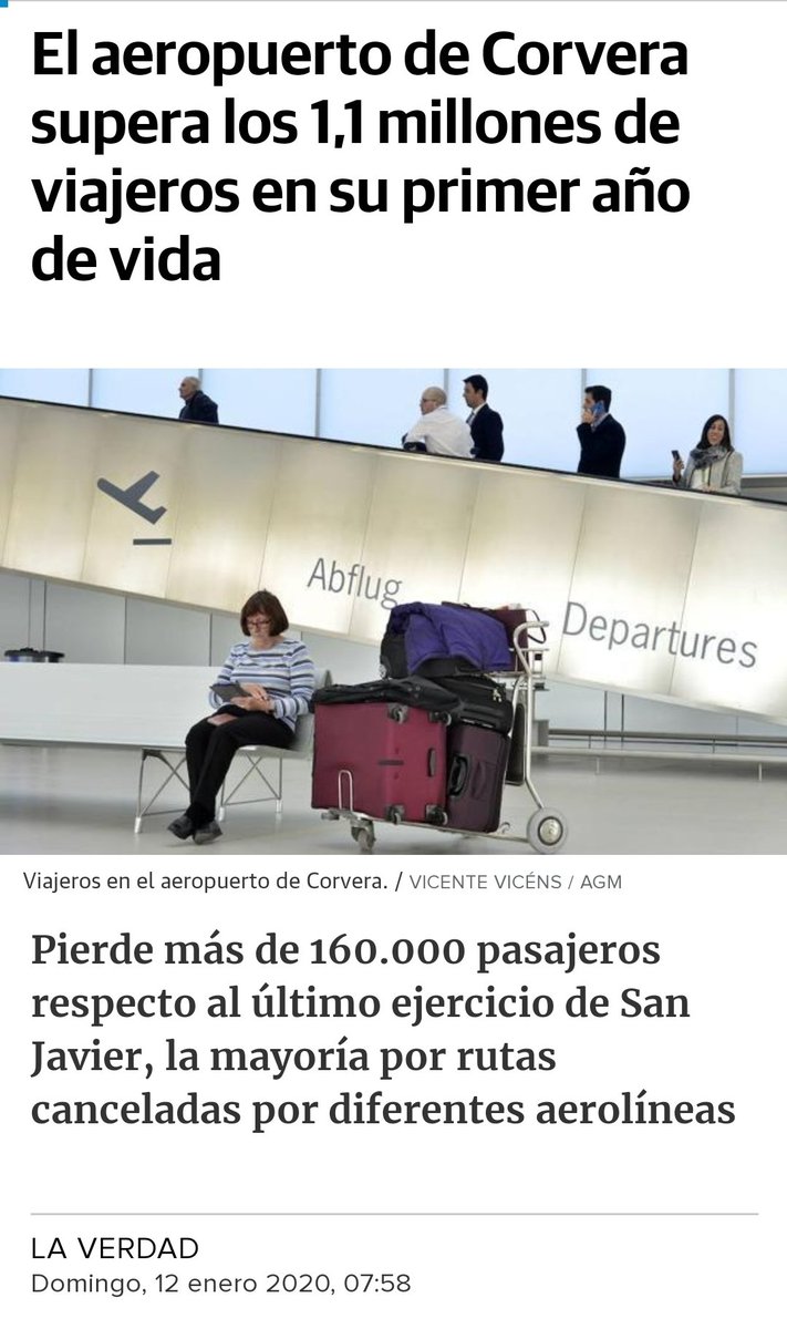 j_cobos's tweet photo. 📌Abro hilo

🍾@regiondemurcia  ya ingresa dinero gracias al @airmcorvera: 916.192,20€ en 2019.
😱Contando que costó más de 300 millones de €, el gasto será amortizado en 300 AÑOS APROXIMADAMENTE!!

No está mal para ese aeropuerto que no iba a costar ni un € a l@s murcian@s. https://t.co/DbReBI2wZl