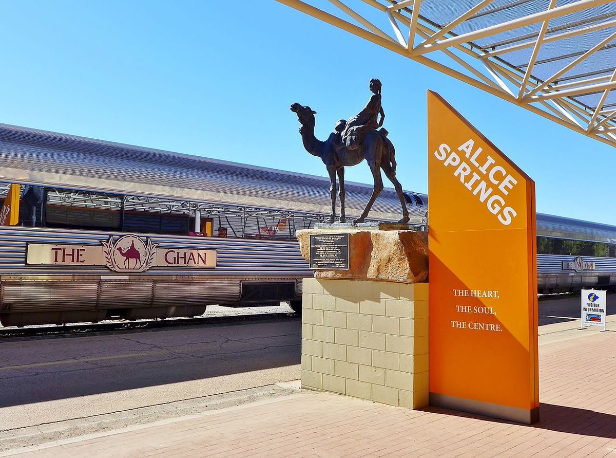 Afghans & their camels were vital to laying the overland Telegraph line, railway line to the gold mines and the construction of trans-continental railway line. There is a passenger train service called The Ghan (from The Afghan Express) b/w Adelaide & Darwin (54 H, 3000~ KM)