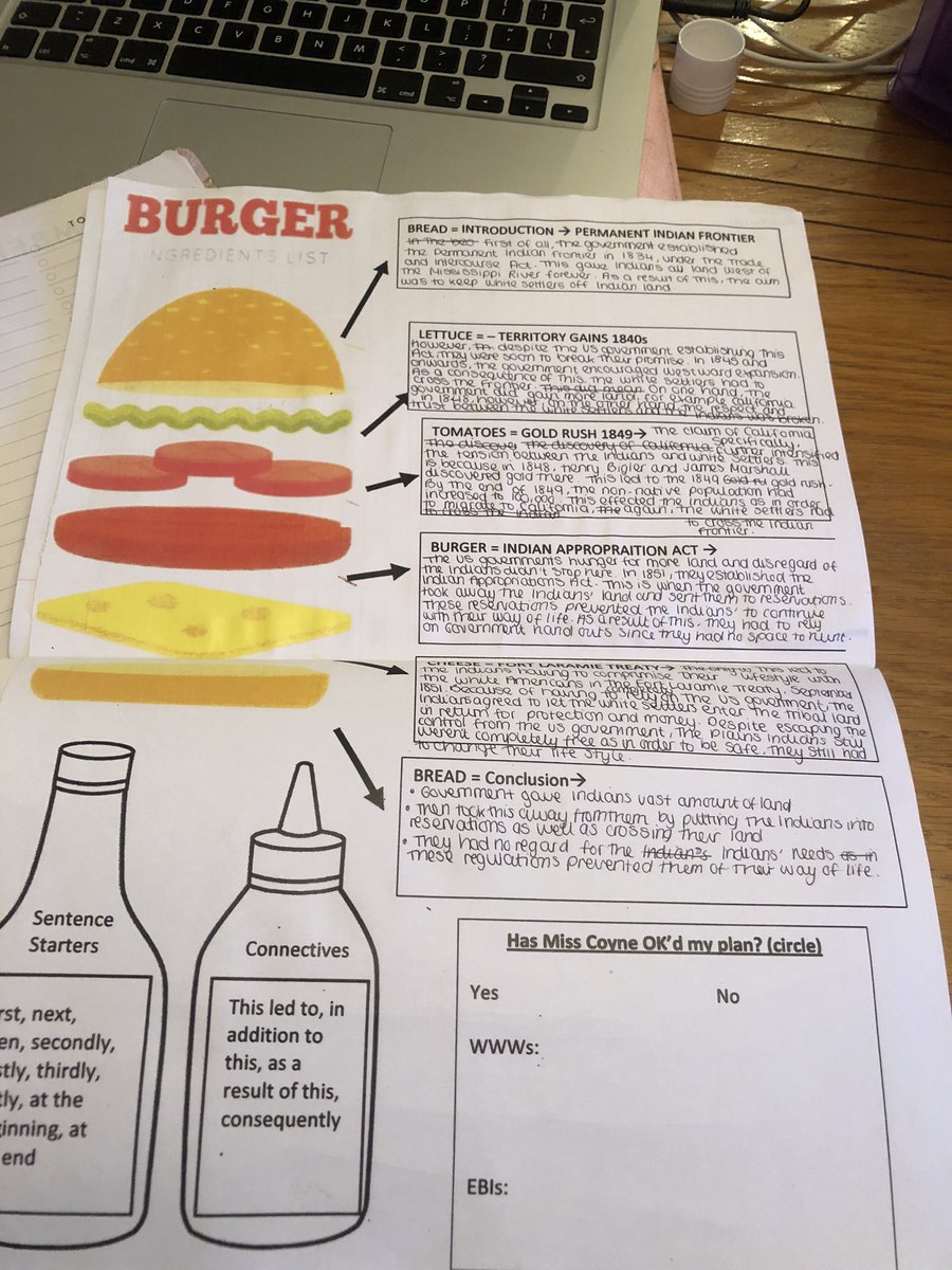 LMC2407's tweet photo. Year tens wrote narrative accounts for the first time and have done amazing. Some got full marks! They used the burger plan which I magpied and they found it so useful. Happy teacher ❤️ #edutwitter #proudteacher #sundaymarking https://t.co/d1myrh4cwt