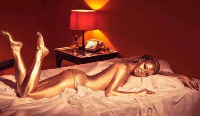 Happy birthday Shirley Eaton in Goldfinger 1964.   