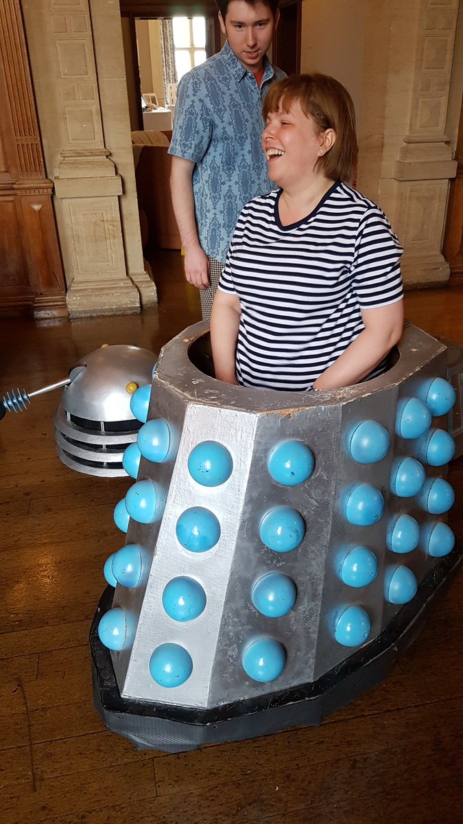 RealFloppyLion's tweet photo. Flashback to @fantomfilms #Utopia2019 in May last year- where a few of us were very lucky to be able to operate the "Mission to the Unknown" Dalek, courtesy of the very kind @JamestheAlien! Here's @bluebox99 realising a childhood ambition! 😀 https://t.co/ZfAVYw7wfy