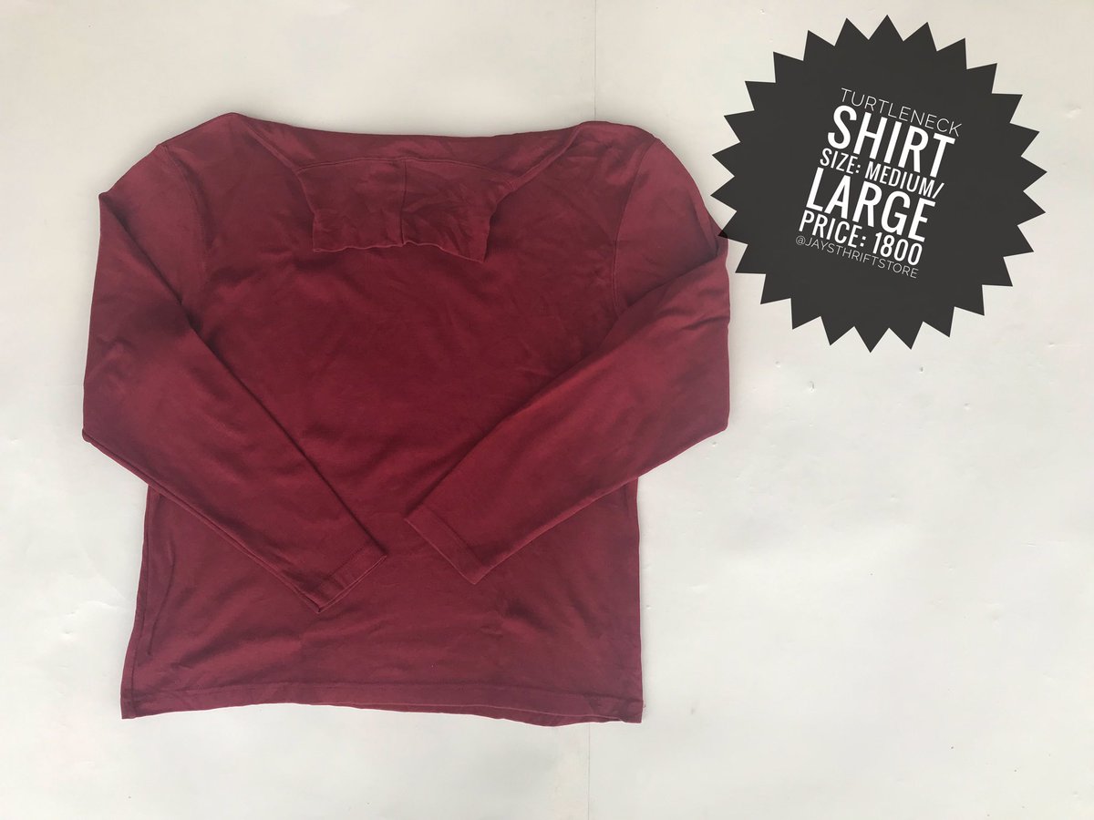 JaysThriftStore's tweet photo. Turtleneck shirt ....  Anyone??

Send a DM or Text 08130329782 on WhatsApp to shop now!!!🕺🏾💃🏾

#Thrift #FlyOnABudget #Thrifting #JaysThriftStore #Thriftstore #ThriftFinds #ThriftShopping https://t.co/N2cn3tSHiR
