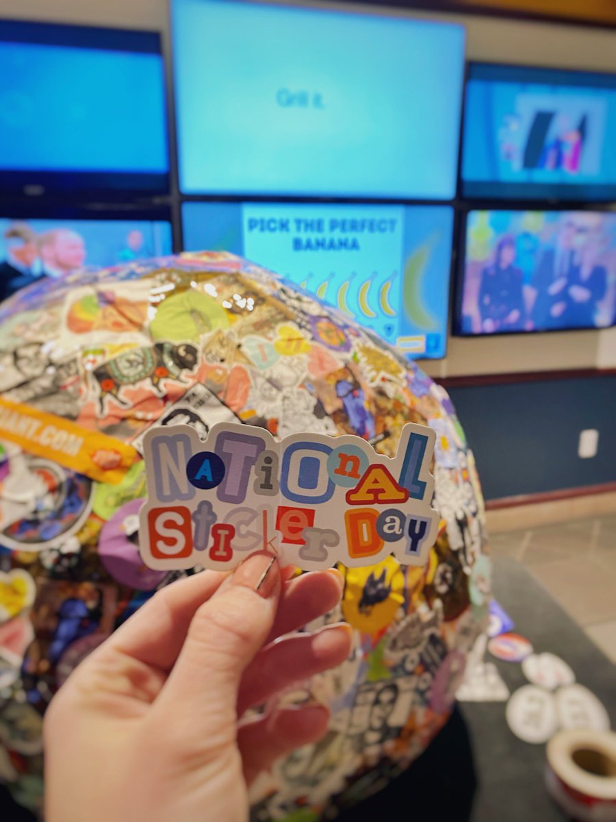 stickergiant's tweet photo. Good morning from @9NEWS - tune in at 7:40 AM to see Saul, the World’s #LargestStickerBall as we chat #NationalStickerDay! https://t.co/AOXkYNdAee