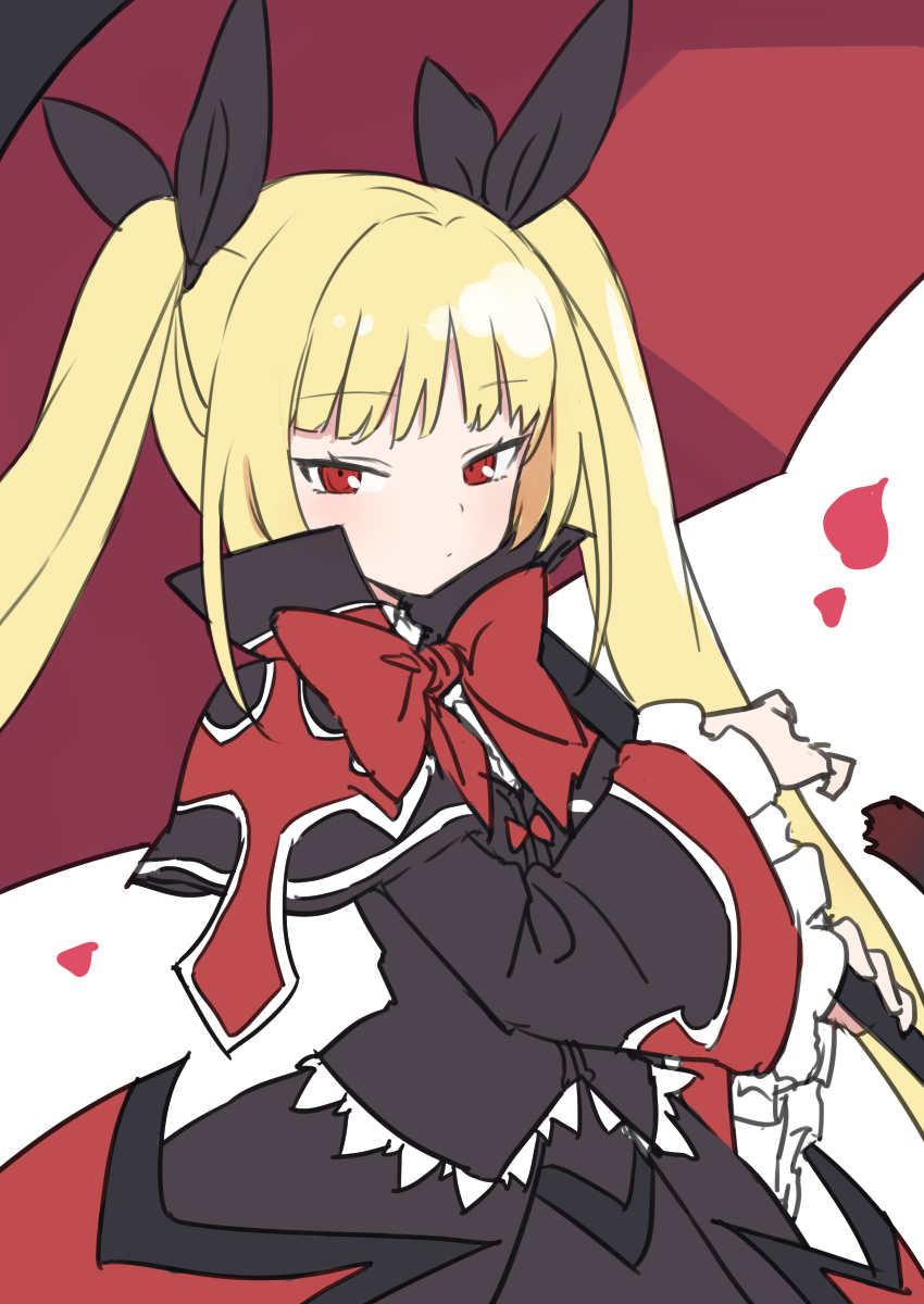 rachel alucard 1girl red bow solo red eyes blonde hair twintails bow  illustration images