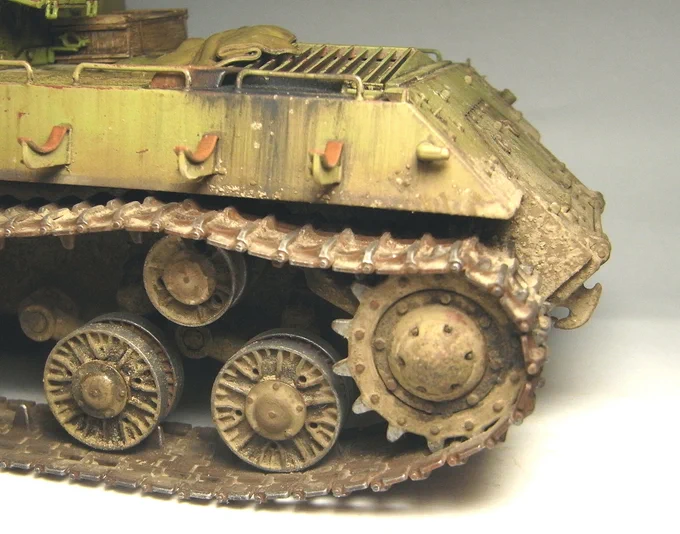 タミヤのJSU-152の続き。ピグメントでウェザリングしました。 
