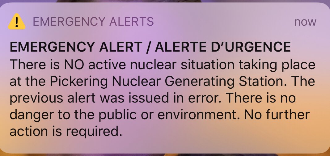 Dunnston's tweet photo. So, to fix the error they use the emergency alert system again for a non-emergency. This is ridiculous. Stop using it for non-emergency purposes. 
#emergencyalert #Ontario https://t.co/AztyftrisK