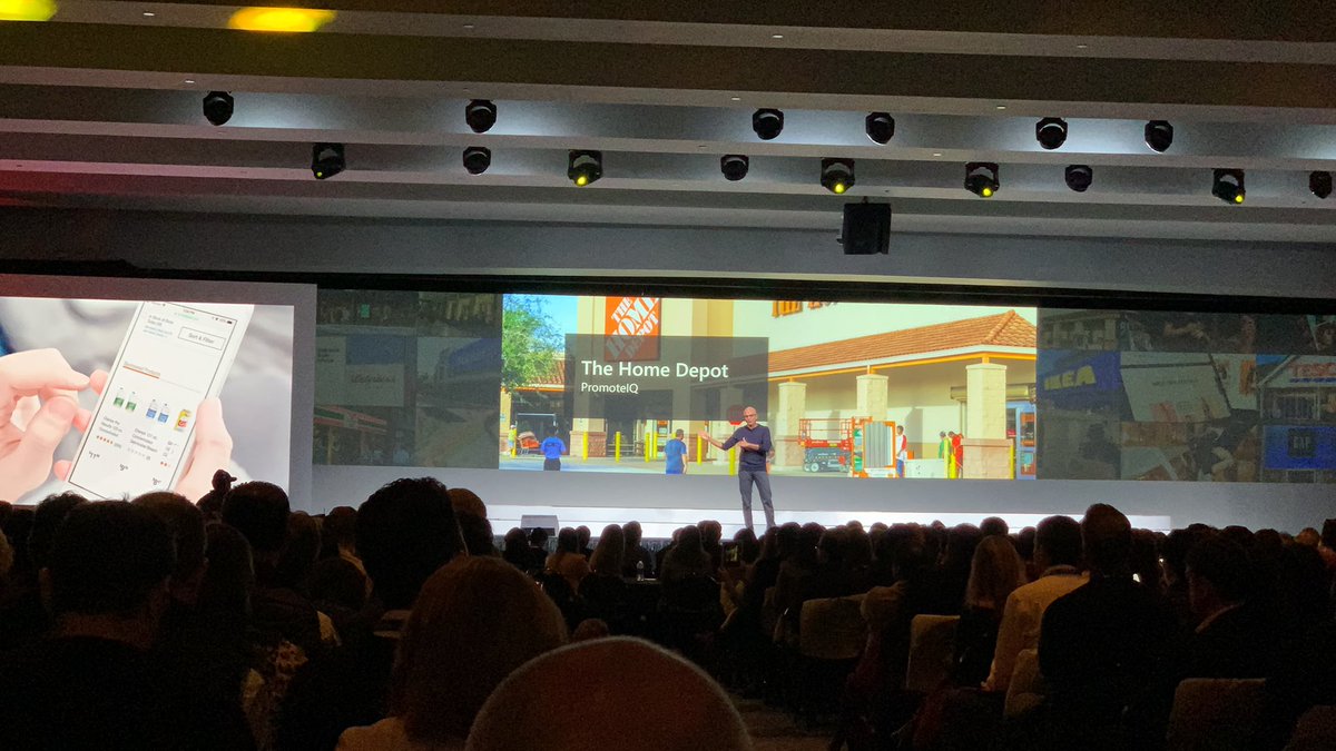 THDMayer's tweet photo. Kicking off Retail Week 2020 at NRF listening to Satya Nadella share his thoughts how technology is driving the retail transformation to enable intelligent retail. Pretty cool. https://t.co/Lb7kXbq6CT