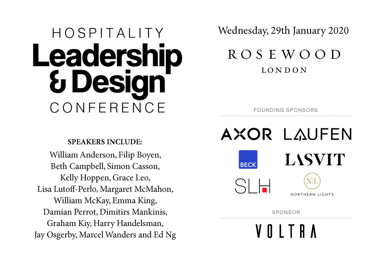 Extralegg's tweet photo. Impressive speaker roster at #Hospitality #leadership #design #Conference (https://t.co/2nHfA15l2O)  at @RosewoodLondon Jan 29th inc @kellyhoppen @Simon_Casson @FilipBoyen @LisaLutoffPerlo @wanderswonders @DimitrisManikis For exc ltd tickets email thru https://t.co/2nHfA15l2O https://t.co/uEAY5dg1NE