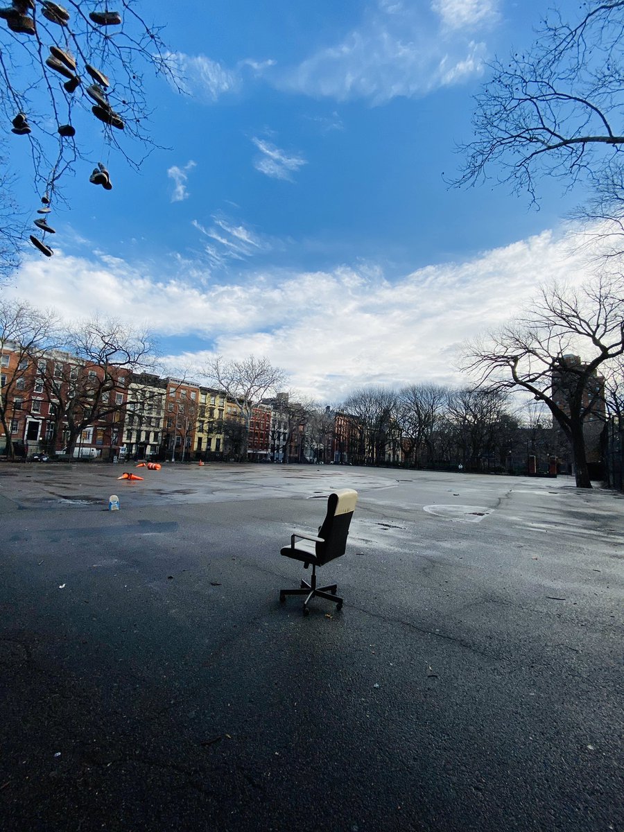 There’s a nice looking office chair that someone left in Tompkins Square Park