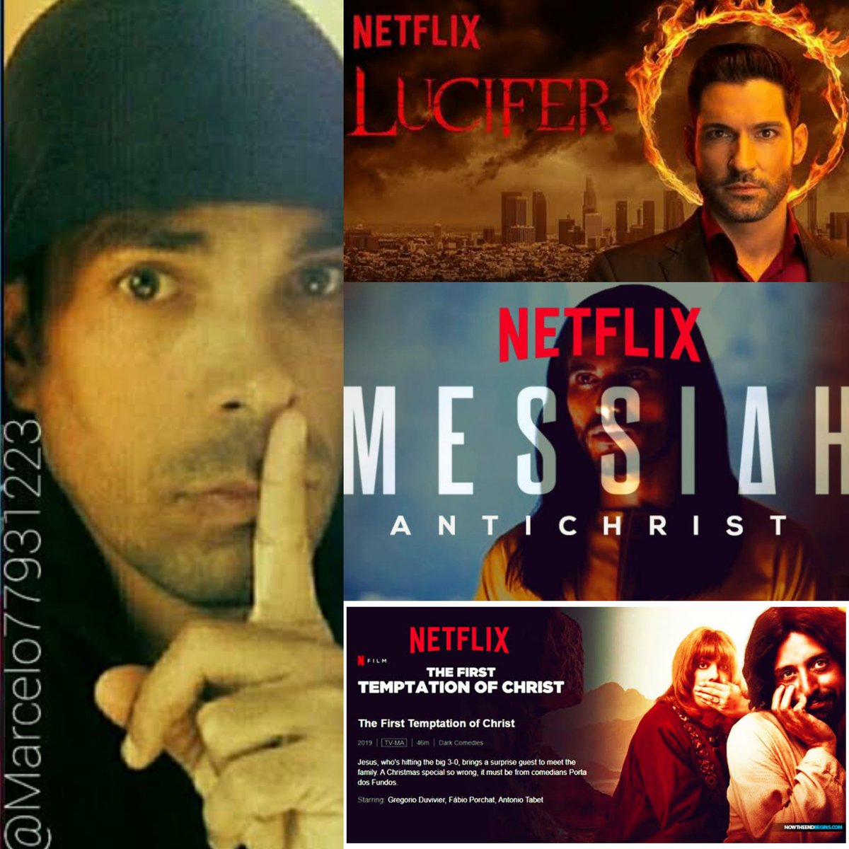 Marcelo77931223's tweet image. #Netflix Net+lixo= #NetLixo!🚮
Primeiro a #Netflix criou um lucifer amoroso para ser adorado.

Depois foi a vez do falso messias.

Agora é a vez do #Jesus gay?

O problema não é a @netflix.✋
O problema é você! 
É você que contrata esse lixo para dentro de sua casa!
#NWO #Agenda