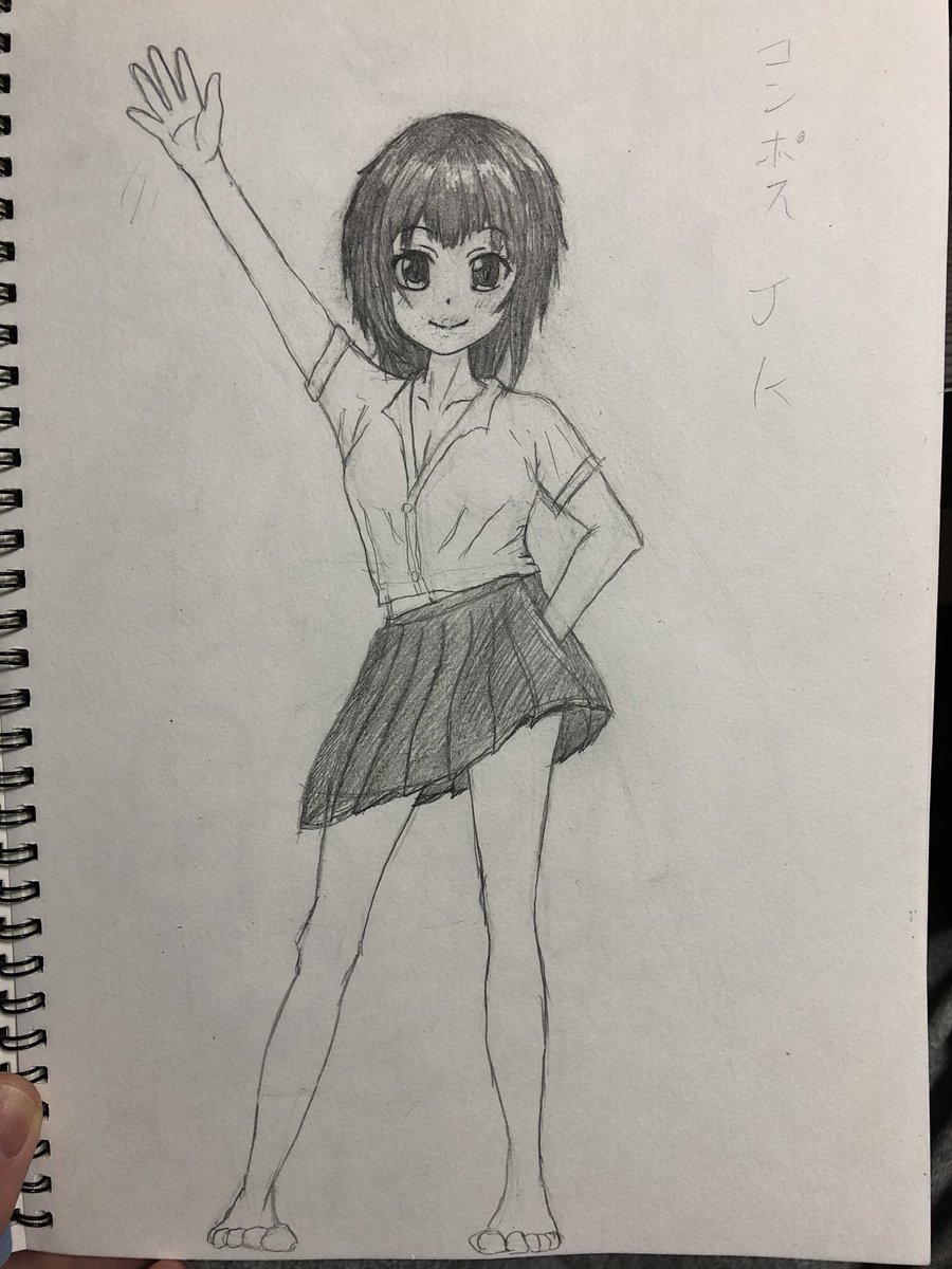 お絵描き4日目練習。オリキャラチャレンジ。パ-ツとかバランスがなんかwうんがんばろう。 