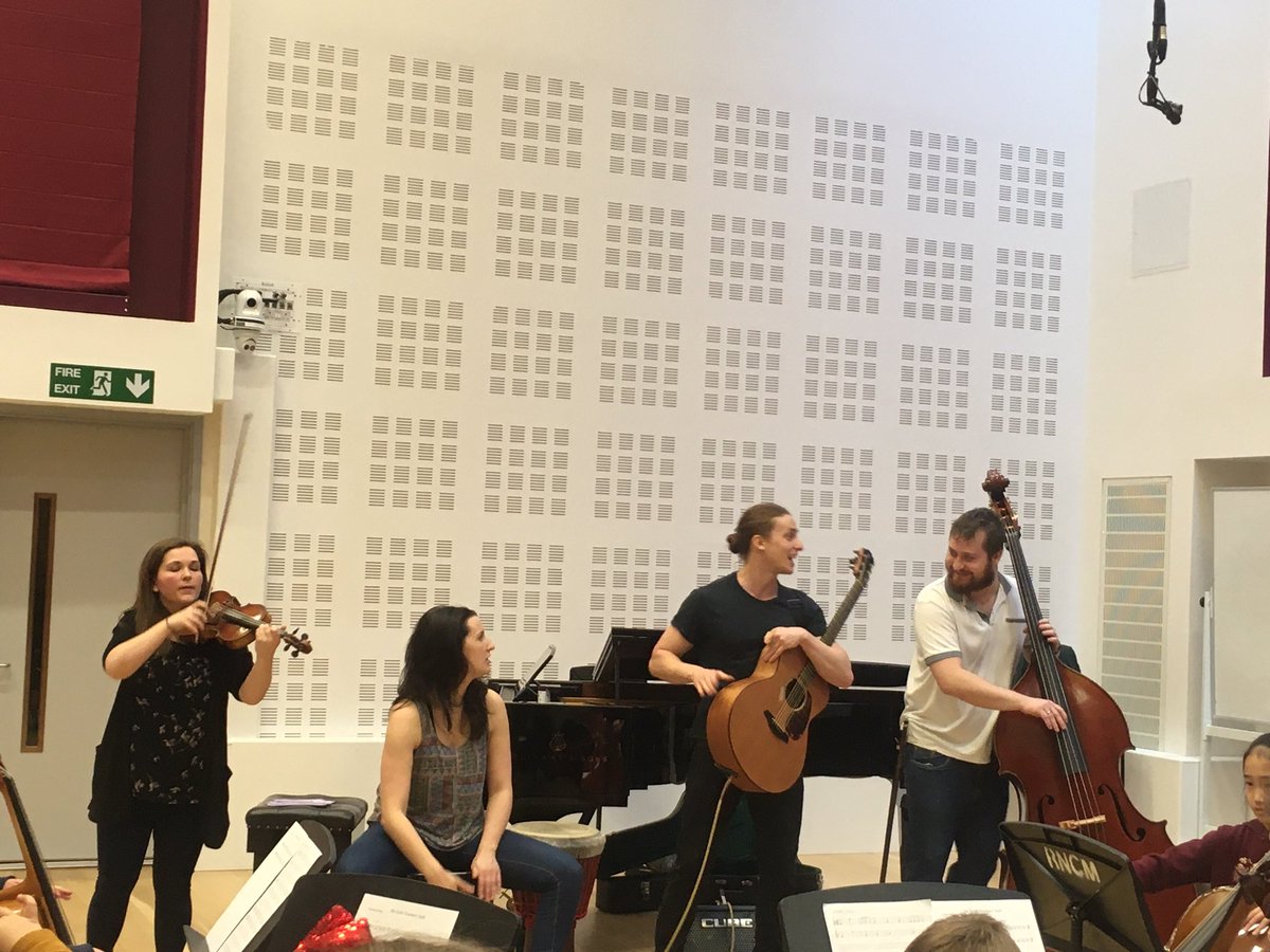 bethhabjam's tweet photo. It’s rocking in Studio 7 with @kabantumusic and the #YoungStrings of @RNCMvoice ! Preparing for our joint concert on the upper concourse at 4.30pm. See you there! https://t.co/mWEgKe2gmX
